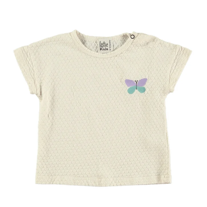 Lötiekids - T-shirt Butterfly off white