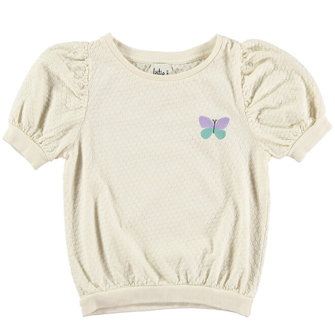 Lötiekids - Textured blouse tee butterfly offwhite