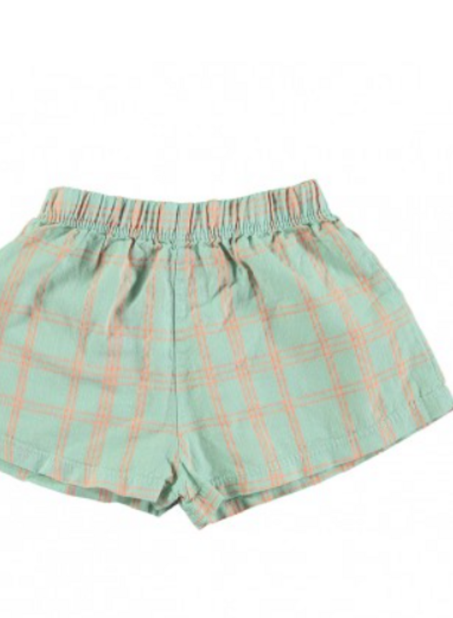 Lötiekids - Woven shorts checks Seagreen