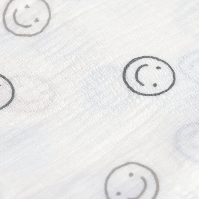 Lässig - Swaddle & Burp Blanket L Tiny Smile  maple