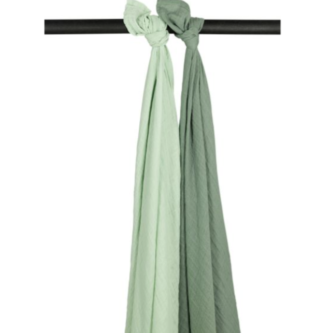 Meyco - Hydrofiele swaddles 120 x 120 cm - Soft green / Forest green