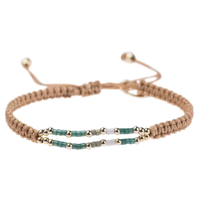 Meet Coco - Milou sea green / white / gold armband