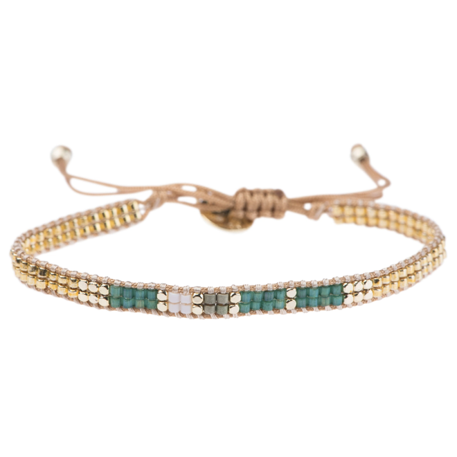 Meet Coco - Julia sea green green white gold armband