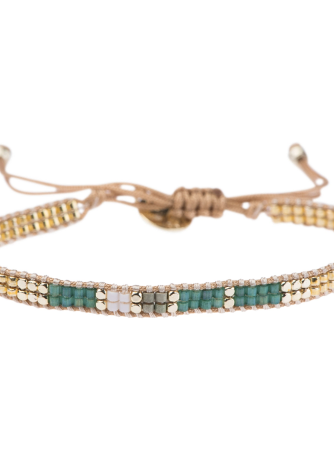 Meet Coco - Julia sea green green white gold armband