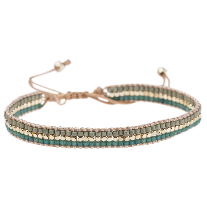 Meet Coco - Mardi seagreen / gold armband