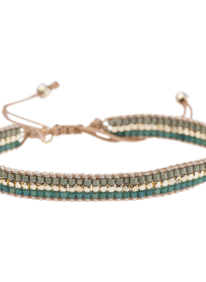 Meet Coco - Mardi seagreen / gold armband