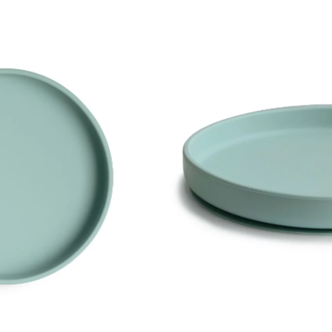 Mushie - Silicone plate Cambridge blue