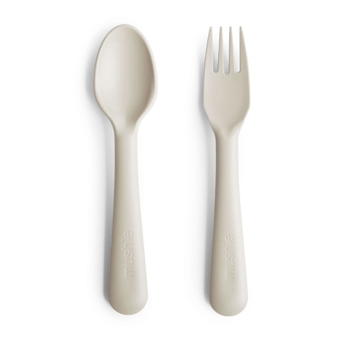 Mushie - Fork & spoon Ivory