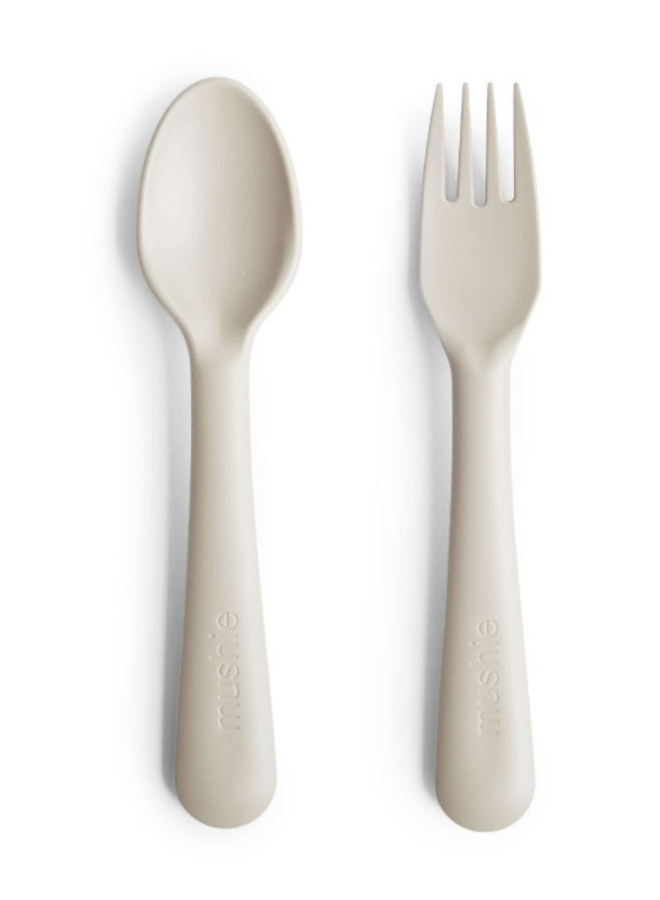 Mushie - Fork & spoon Ivory