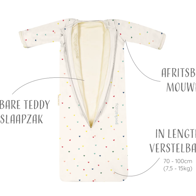 Puckababy - Slaapzak Bag 4 Seasons 6m-2,5j - Hearts confetti