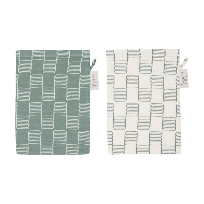 Witlof for kids - Set Van 2 Hydrofiele Washandjes Sticky Stripes