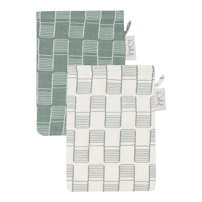 Witlof for kids - Set Van 2 Hydrofiele Washandjes Sticky Stripes