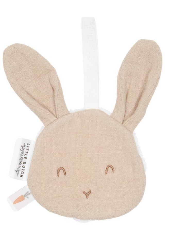 Little Dutch - Pacifier cloth muslin Bunny Beige