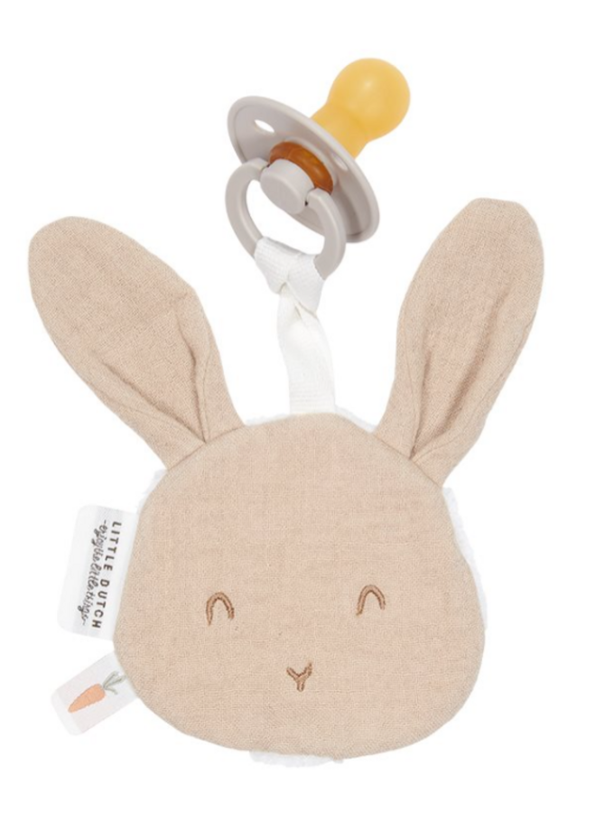 Little Dutch - Pacifier cloth muslin Bunny Beige