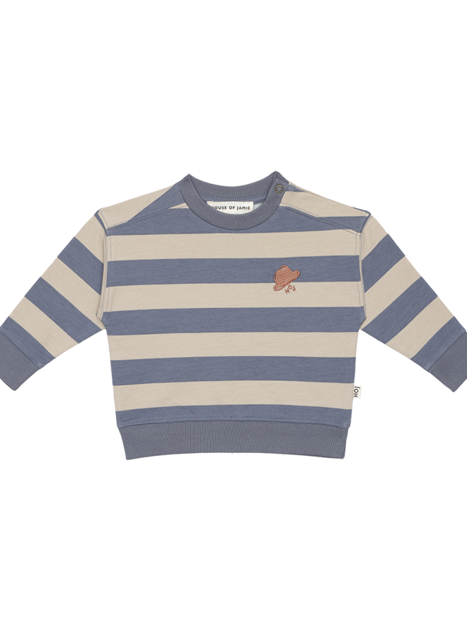 House of Jamie - Baby Boys Sweater Chalk Blue Stripes