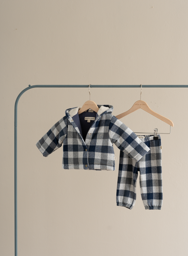 House of Jamie - Baby Hoodie Jacket Blue Check