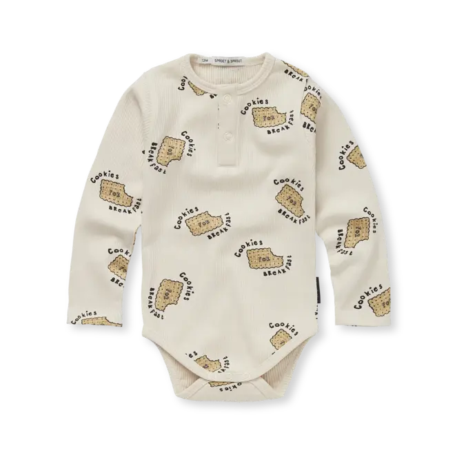 Sproet & Sprout - Granddad romper Cookies print