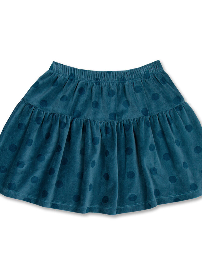 Petit Blush - Mini ruffle skirt velour Dots
