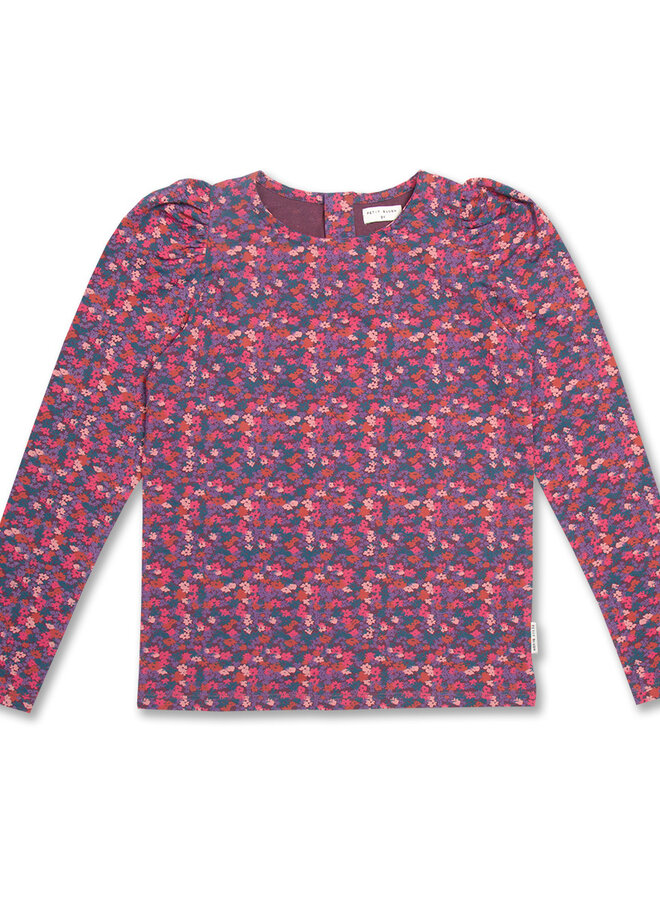 Petit Blush - Puff sleeve top Blossum plum