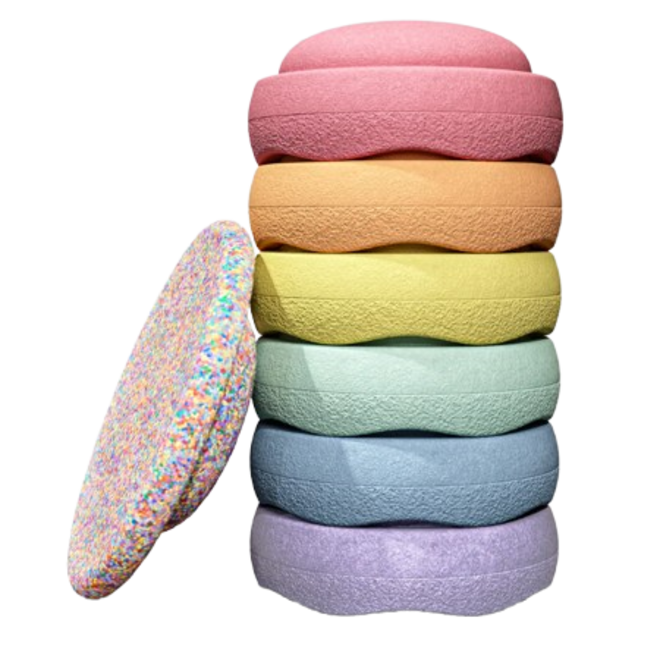 Stapelstein - Rainbow Pastel + Super Confetti balansbord