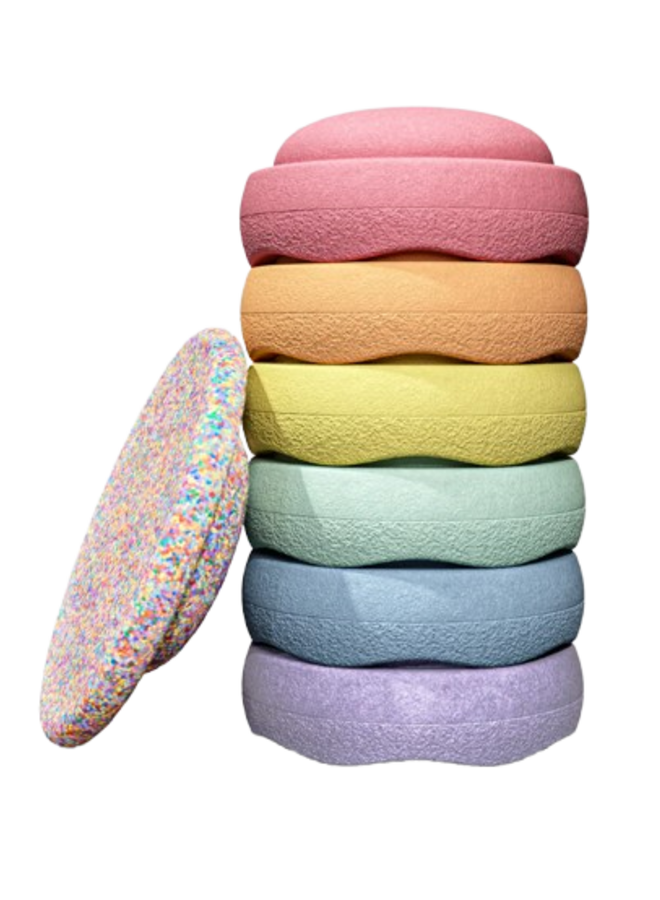 Stapelstein - Rainbow Pastel + Super Confetti balansbord