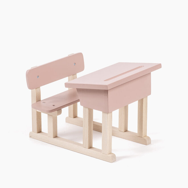 Minikane - School desk for dolls Powder rose