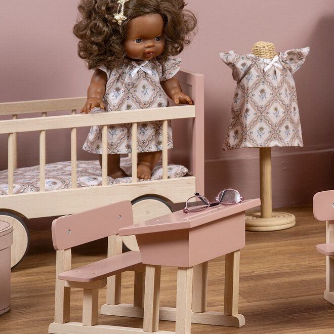 Minikane - School desk for dolls Powder rose