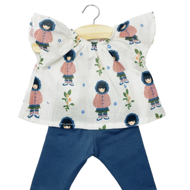 Minikane - Mazarine Jade top and leggings set in navy jersey