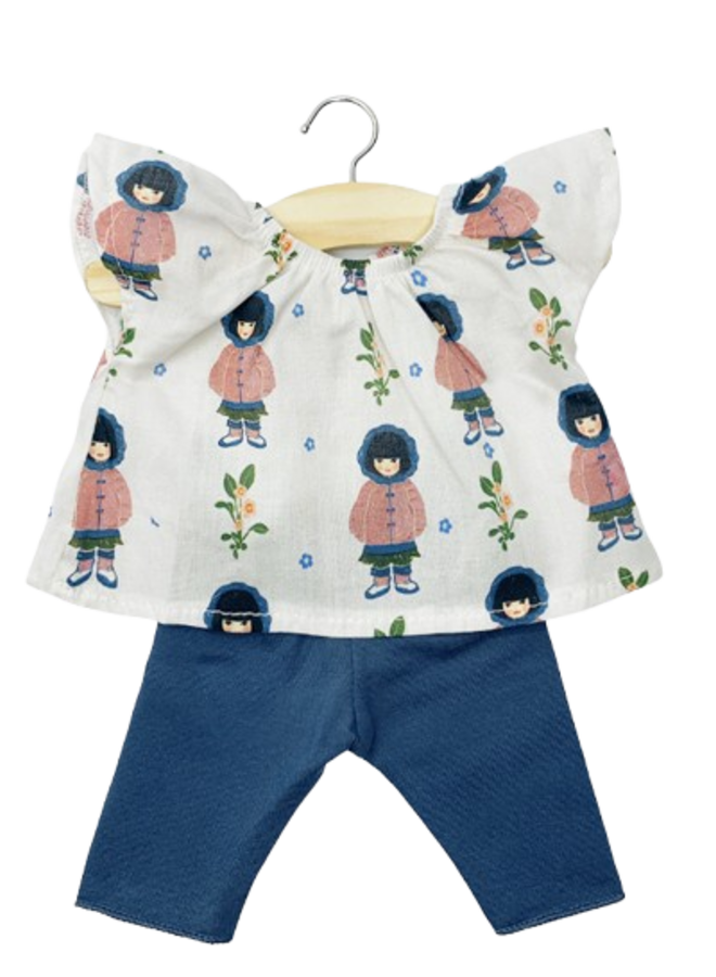 Minikane - Mazarine Jade top and leggings set in navy jersey