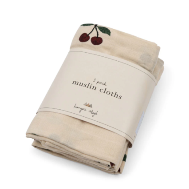 Konges Slojd - Muslin Ma grande cerise (3 pack)