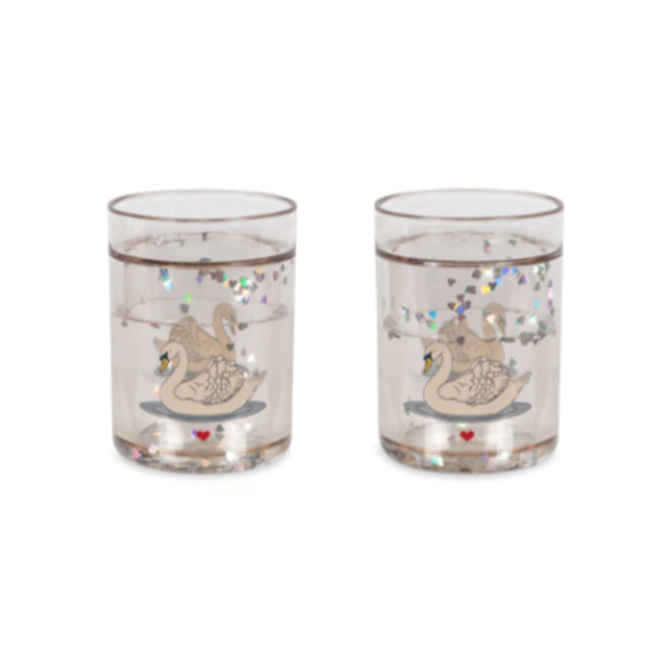 Konges Slojd - Glitter cups Swan off white (2 pack)