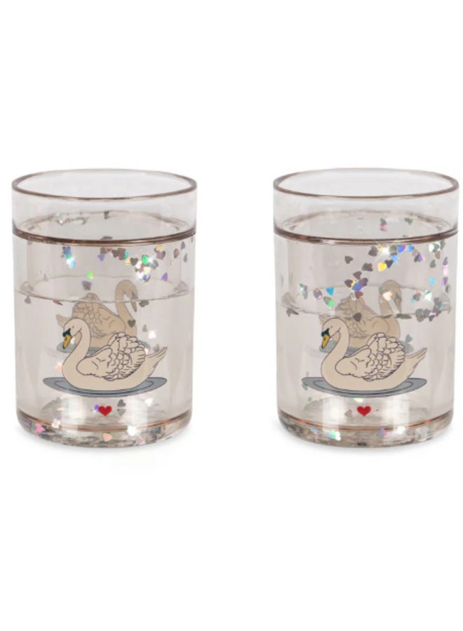 Konges Slojd - Glitter cups Swan off white (2 pack)