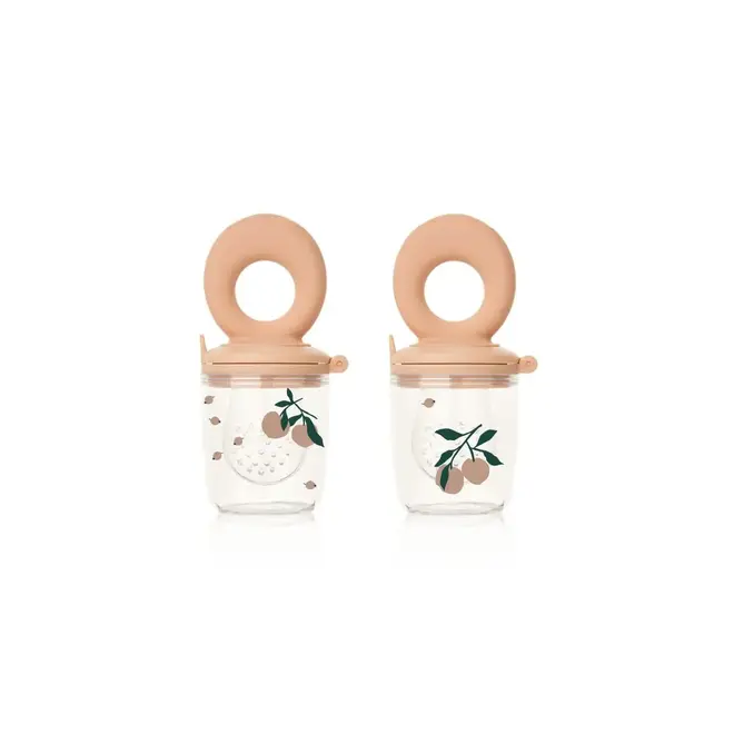 Liewood - Miranda Printed Food Feeder 2-Pack Peach / Sea shell