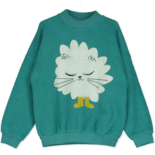 Lötiekids - Baby Teddy Sweatshirt Kitten in boots Green