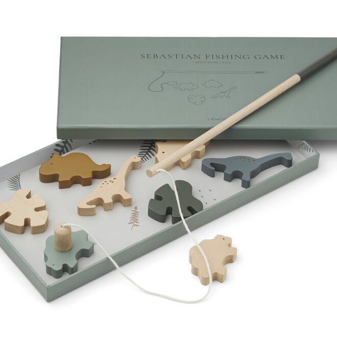Liewood - Sebastian fishing game - Dino/hunter green multi mix
