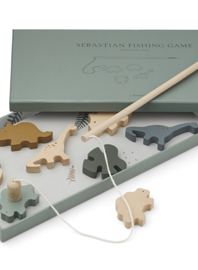 Liewood - Sebastian fishing game - Dino/hunter green multi mix