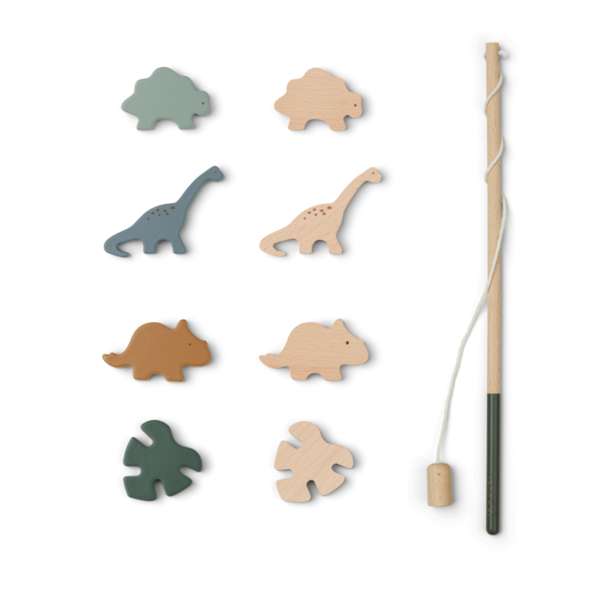 Liewood - Sebastian fishing game - Dino/hunter green multi mix