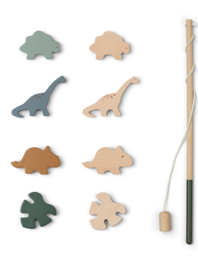 Liewood - Sebastian fishing game - Dino/hunter green multi mix
