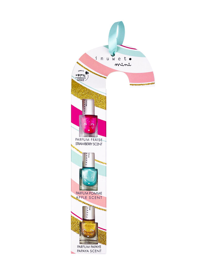INUWET - Mini candy cane 3 kids nail bottles