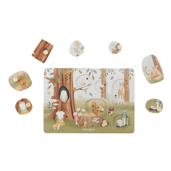 Little Dutch - Geluidenpuzzel hout - Forest Friends FSC