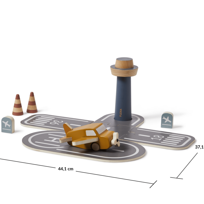 Flexa - Houten luchthaven (11 stuks)