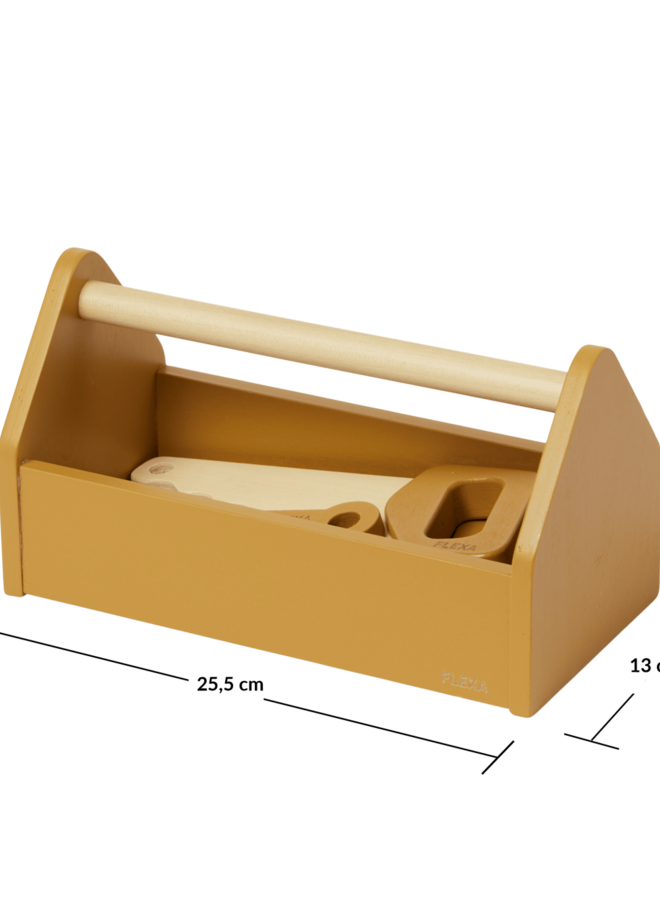 Flexa - Houten gereedschapskist - Mosterd