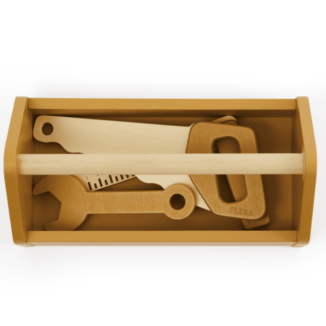 Flexa - Houten gereedschapskist - Mosterd