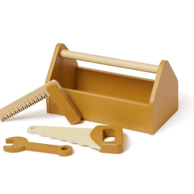 Flexa - Houten gereedschapskist - Mosterd