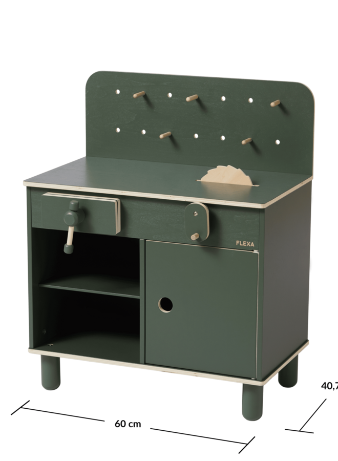 Flexa - Houten werkbank - Deep green