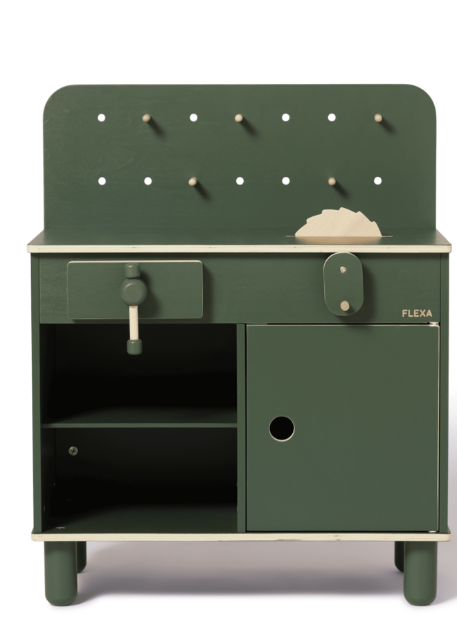 Flexa - Houten werkbank - Deep green