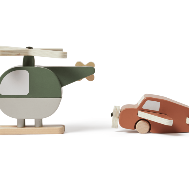 Flexa - Houten helikopter & vliegtuig