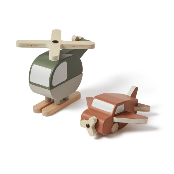 Flexa - Houten helikopter & vliegtuig