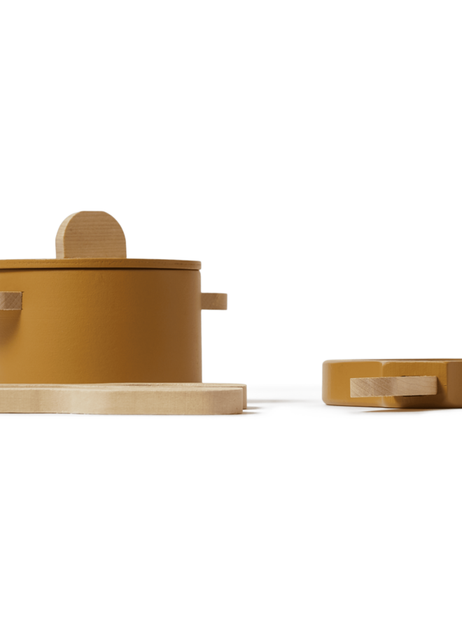 Flexa - Houten pot en pan - Mosterd