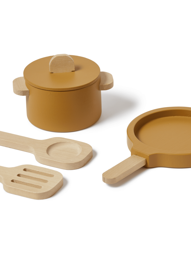 Flexa - Houten pot en pan - Mosterd